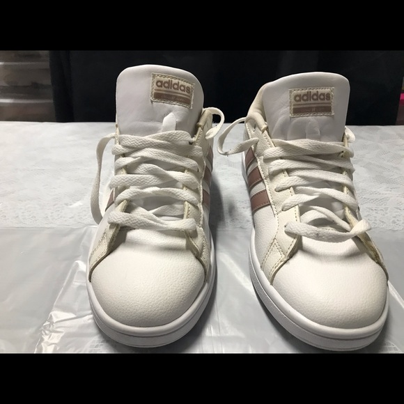 adidas Women's Sneakers in White and Pink - Picture 3 of 8